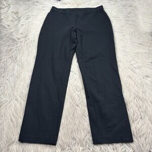 J. Jill Women's M Black Ponte Knit Slim Leg Pull On Pants Minimalist Office